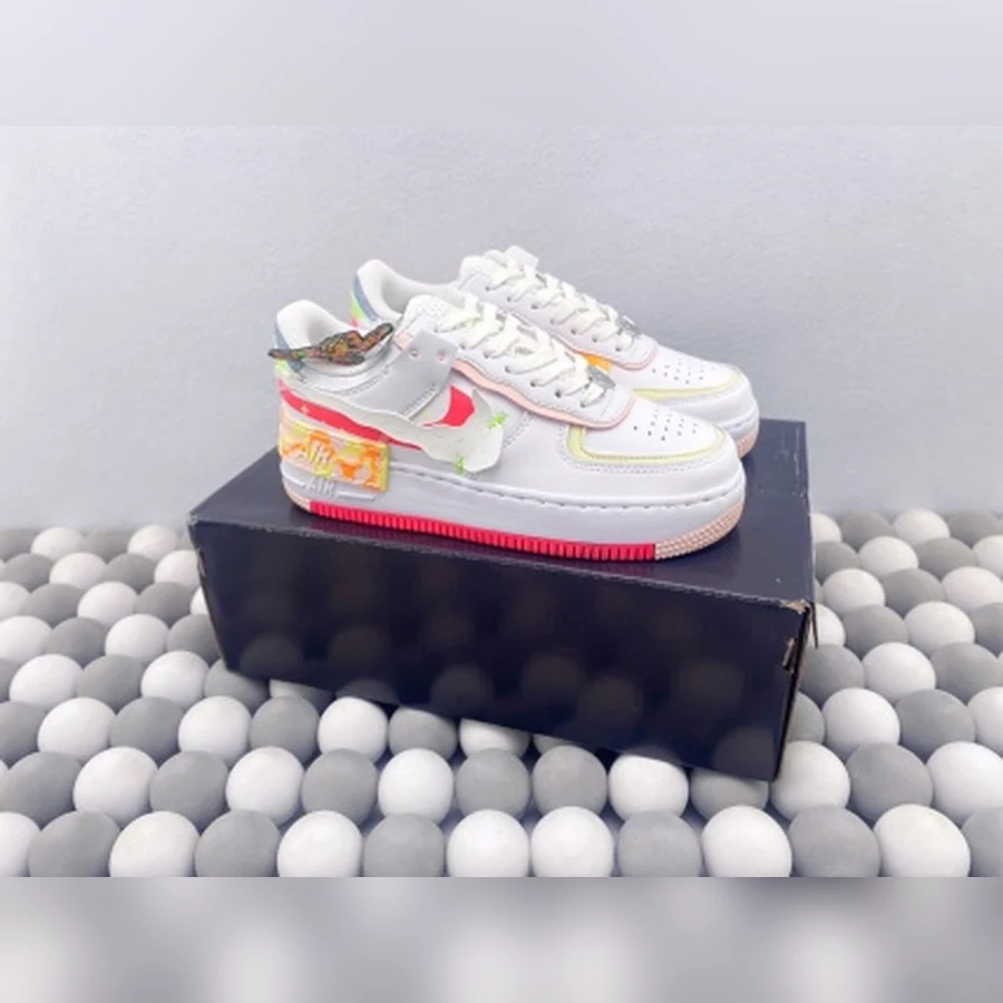 Nike Air Force 1 White Multicolor Pink