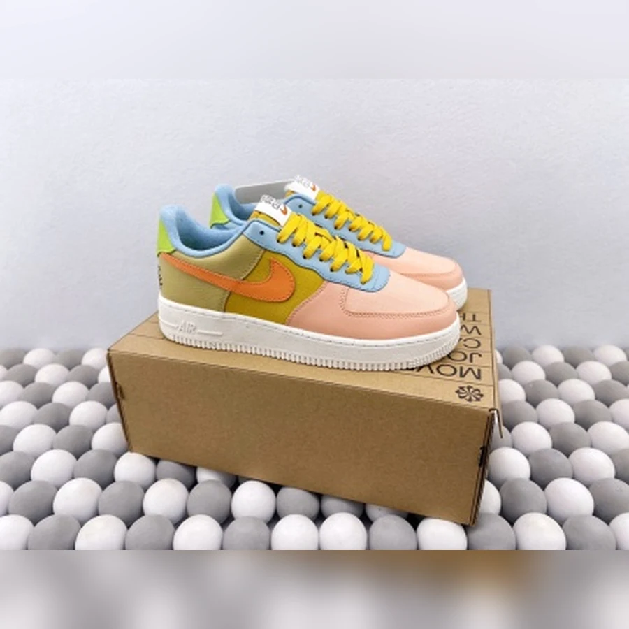 Nike Air Force 1 Pink Yellow Blue Orange