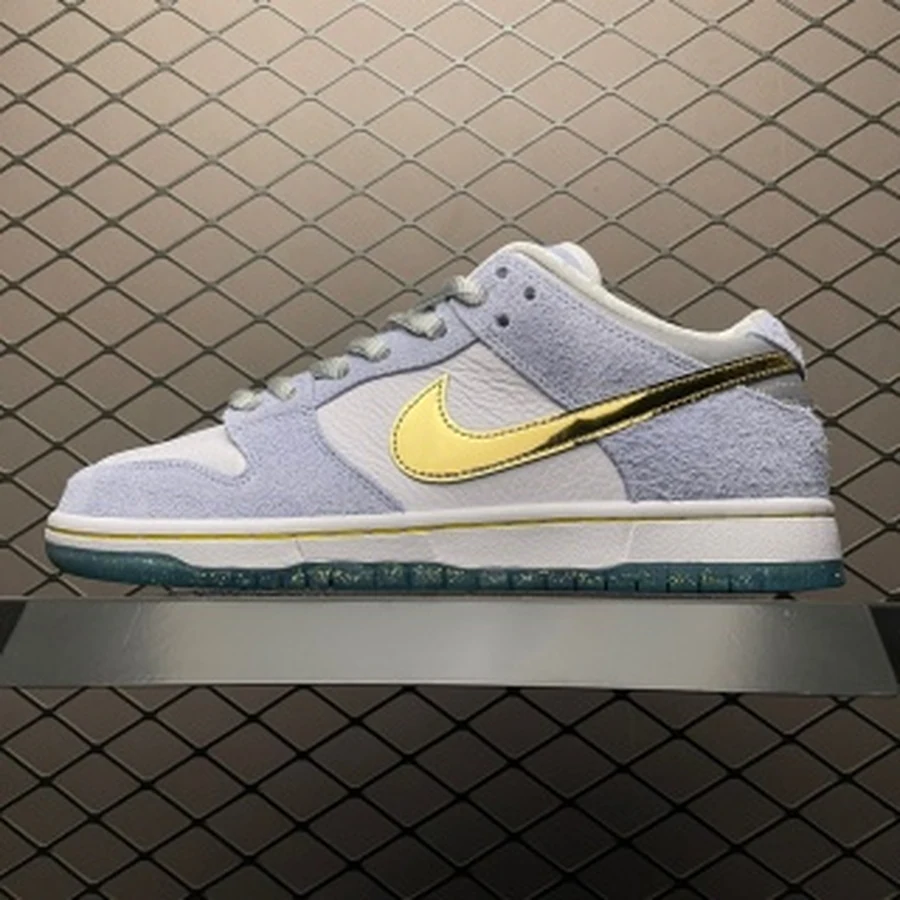 Dunk Low Light Blue White Gold — Gallery