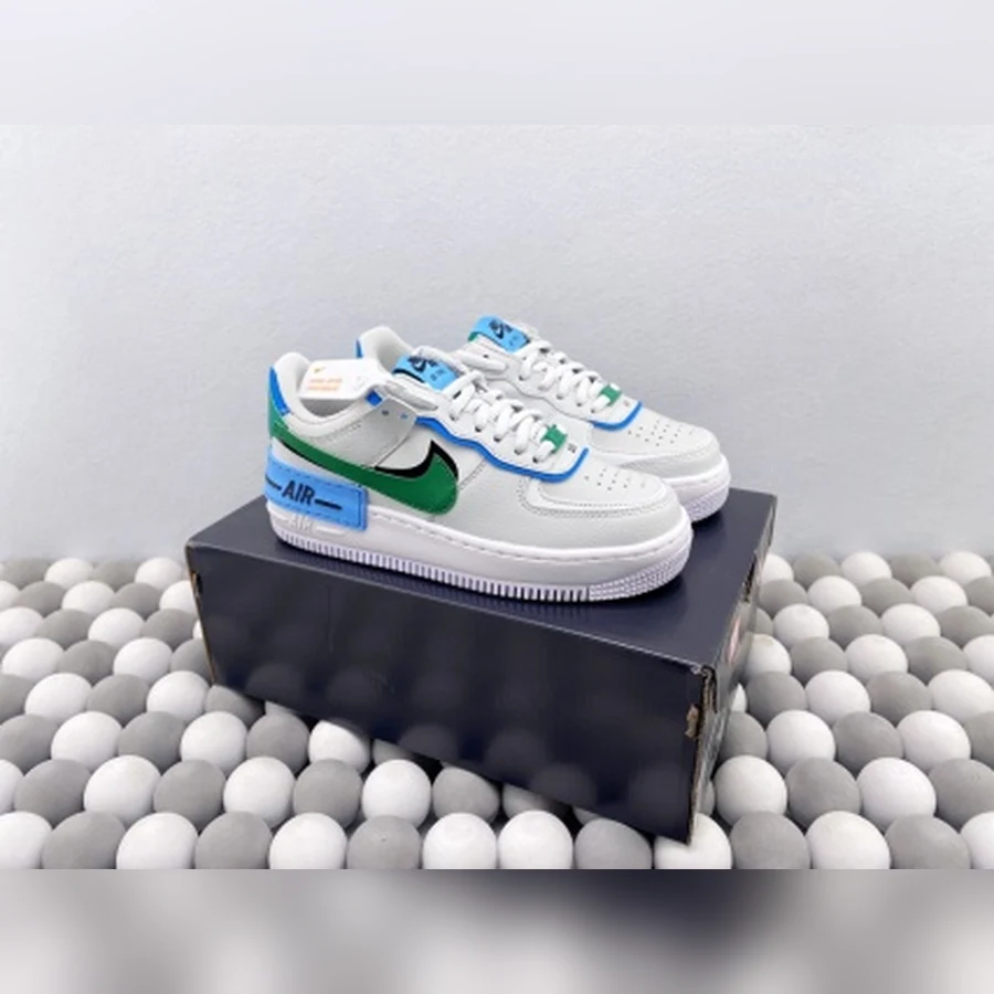Nike Air Force 1 White Green Blue